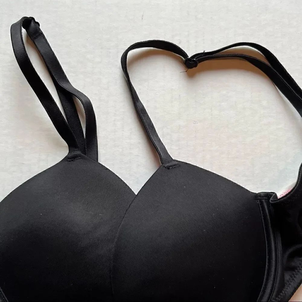 PINK Bra wear everywhere super push up black 32B underwire padded - Picture 6 of 6